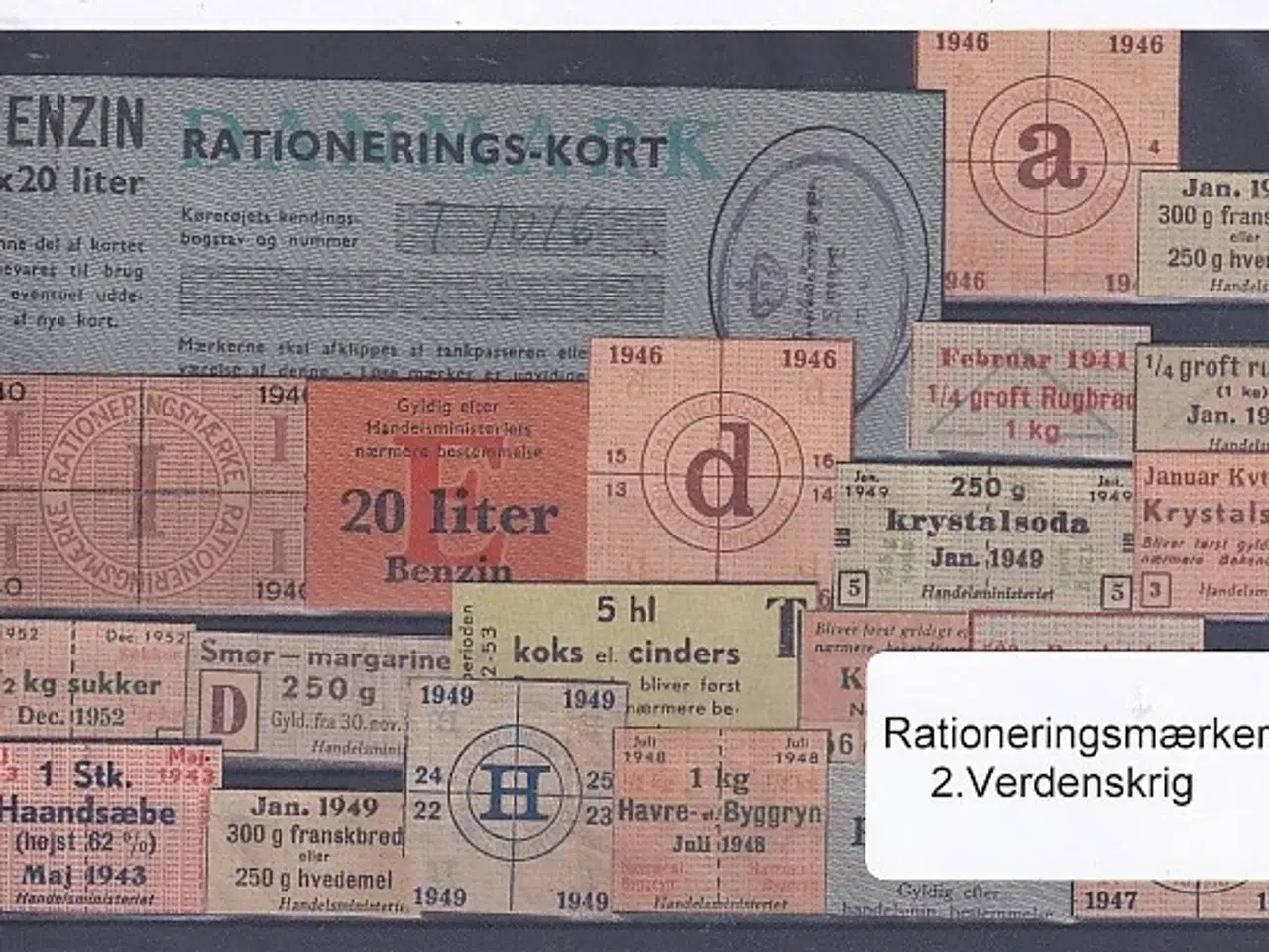 Billede 1 - Rationeringsmærker - 2. Verdenskrig