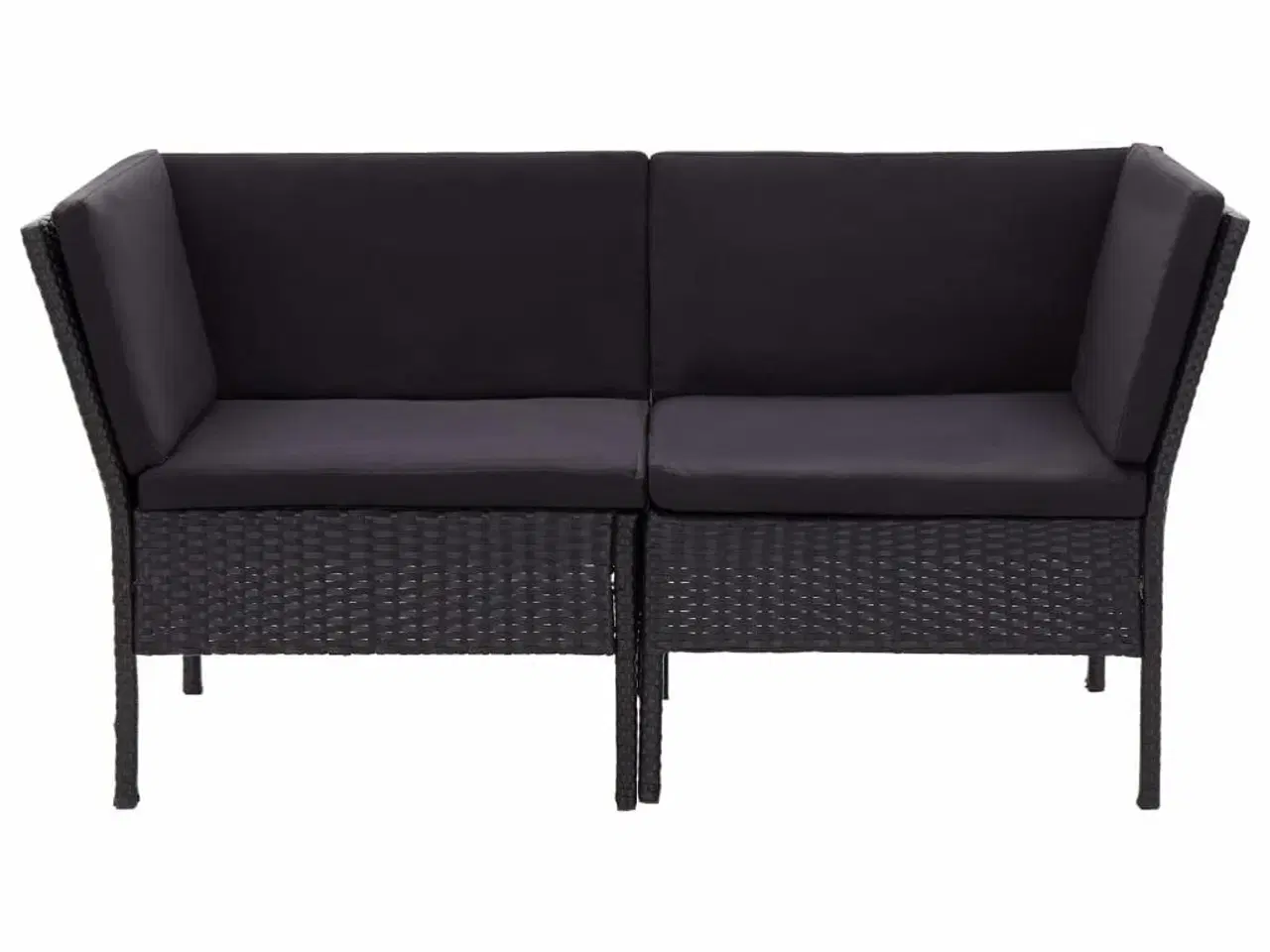 Billede 4 - Haveloungesæt 6 dele med hynder polyrattan sort