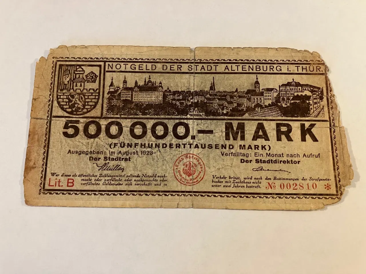 Billede 1 - 500.000 Mark 1923 Germany