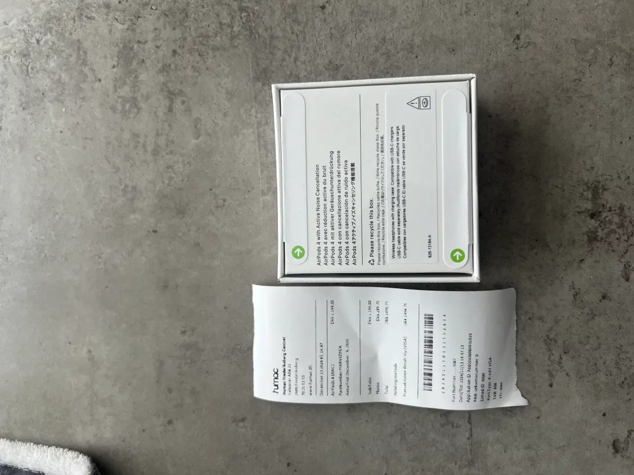 Billede 2 - Helt nye airpods gen 4 med kvittering 