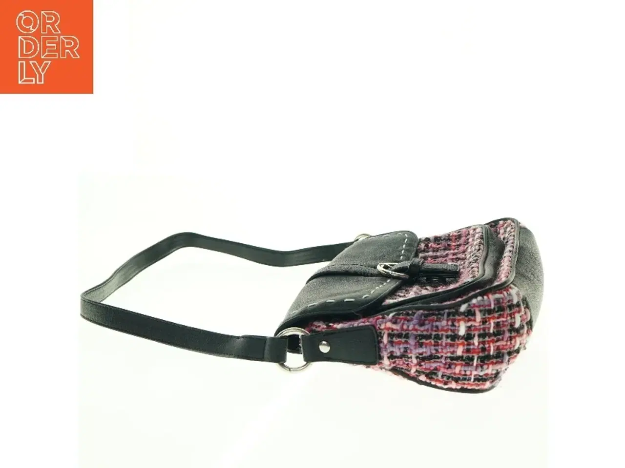 Billede 4 - Skuldertaske med læderdetaljer fra Jago (str. 32 x. 22 cm)