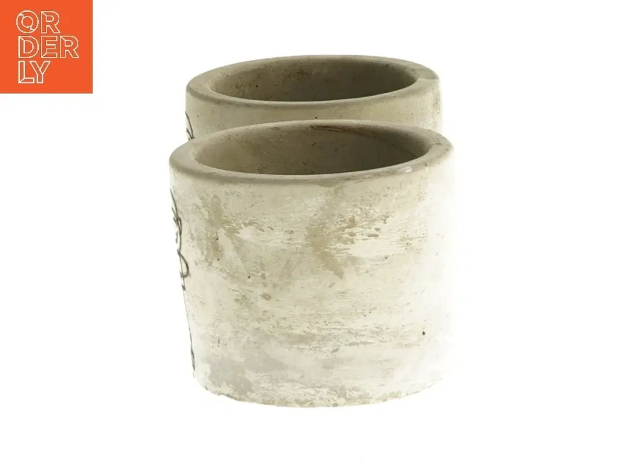 Billede 2 - Beton fyrfadslys holdere med hjerte design (str. Ø 7,5x6 cm)