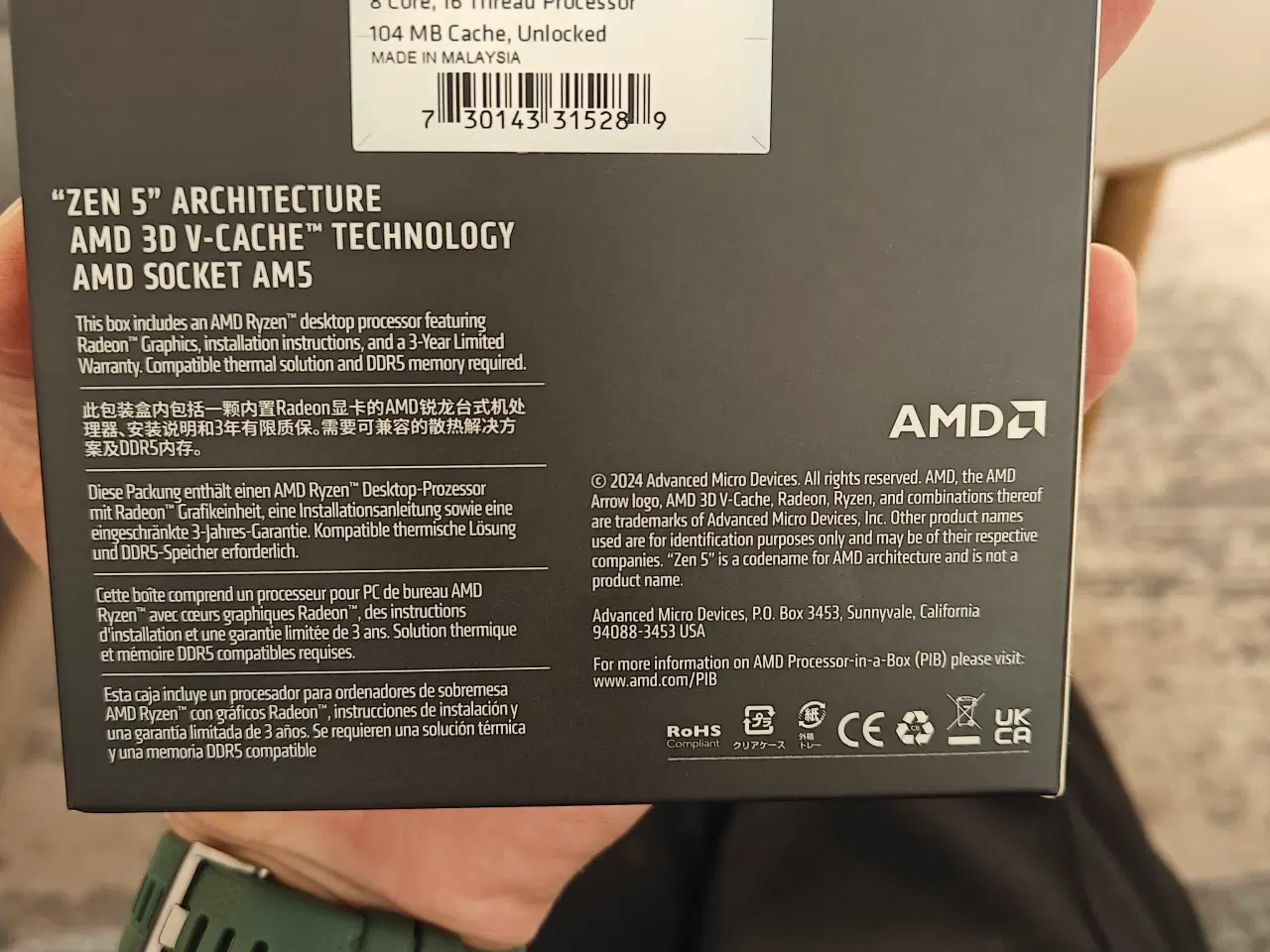 Billede 3 - AMD Ryzen 7 9800X3D processor (CPU)