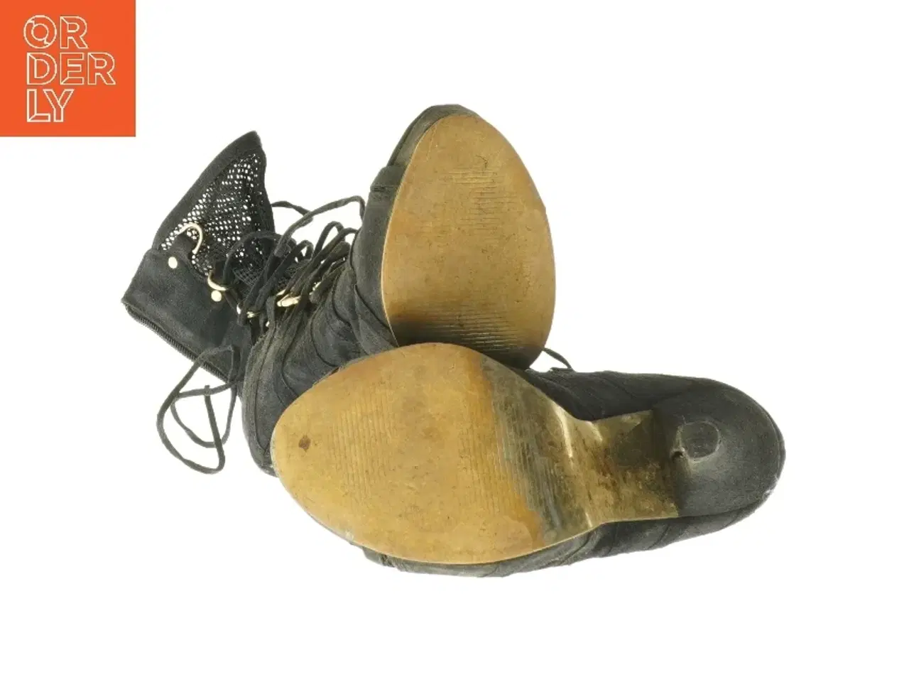 Billede 4 - Sort snørestøvler med hæl (str. 37 )