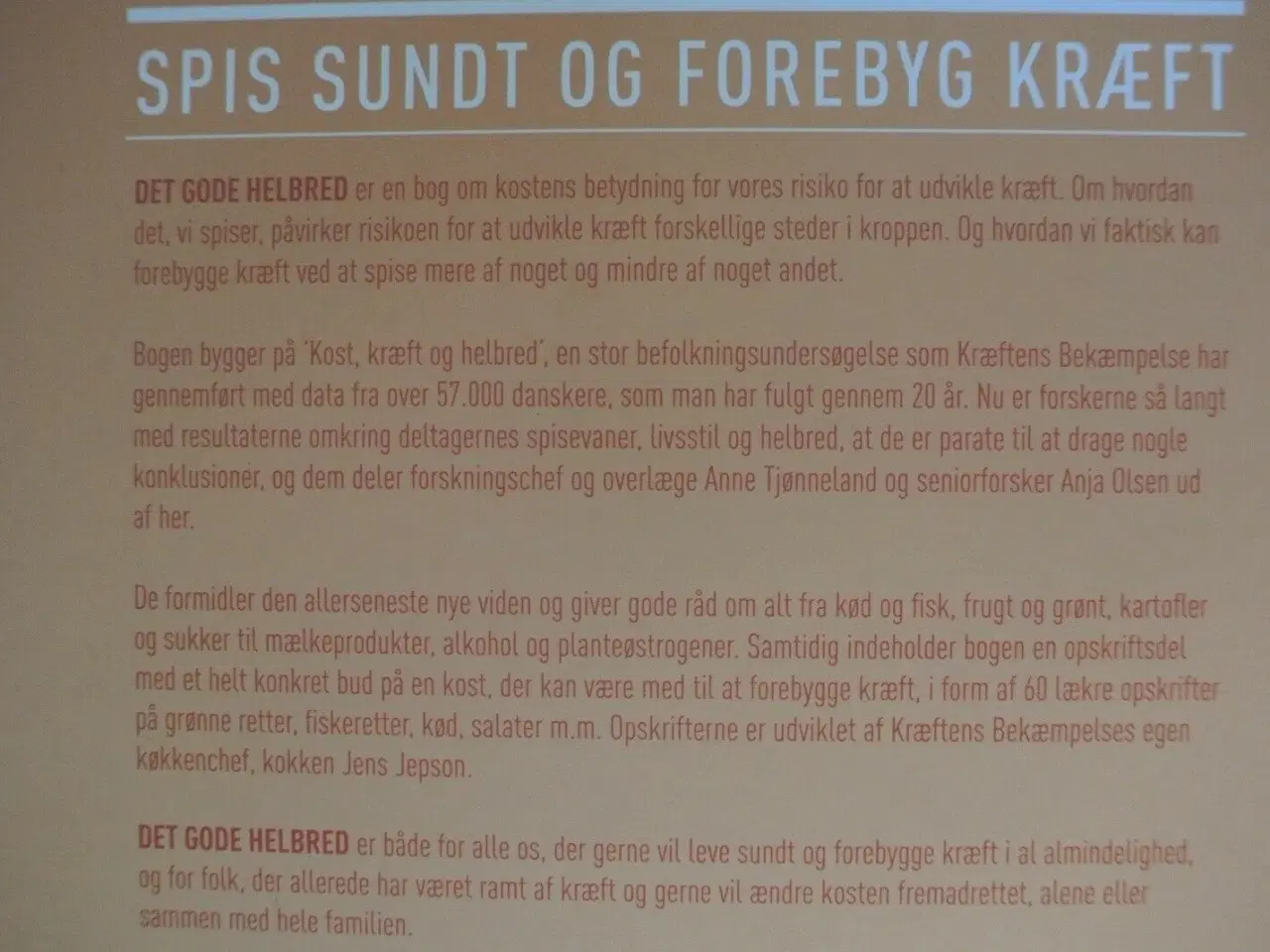 Billede 3 - det gode helbred - spis sundt og forebyg kræft, af