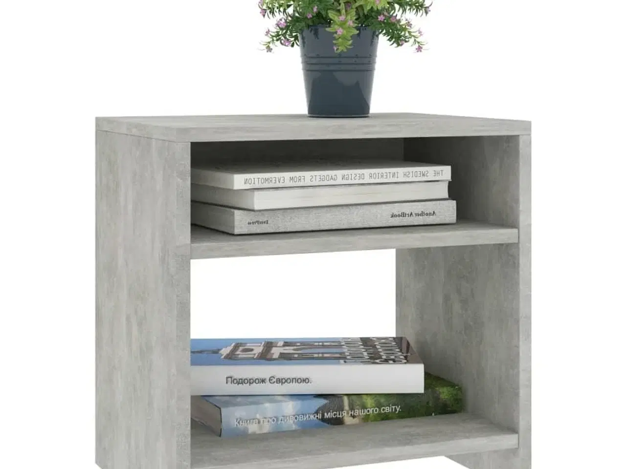 Billede 3 - Sengebord 40x30x40 cm konstrueret træ Betongrå