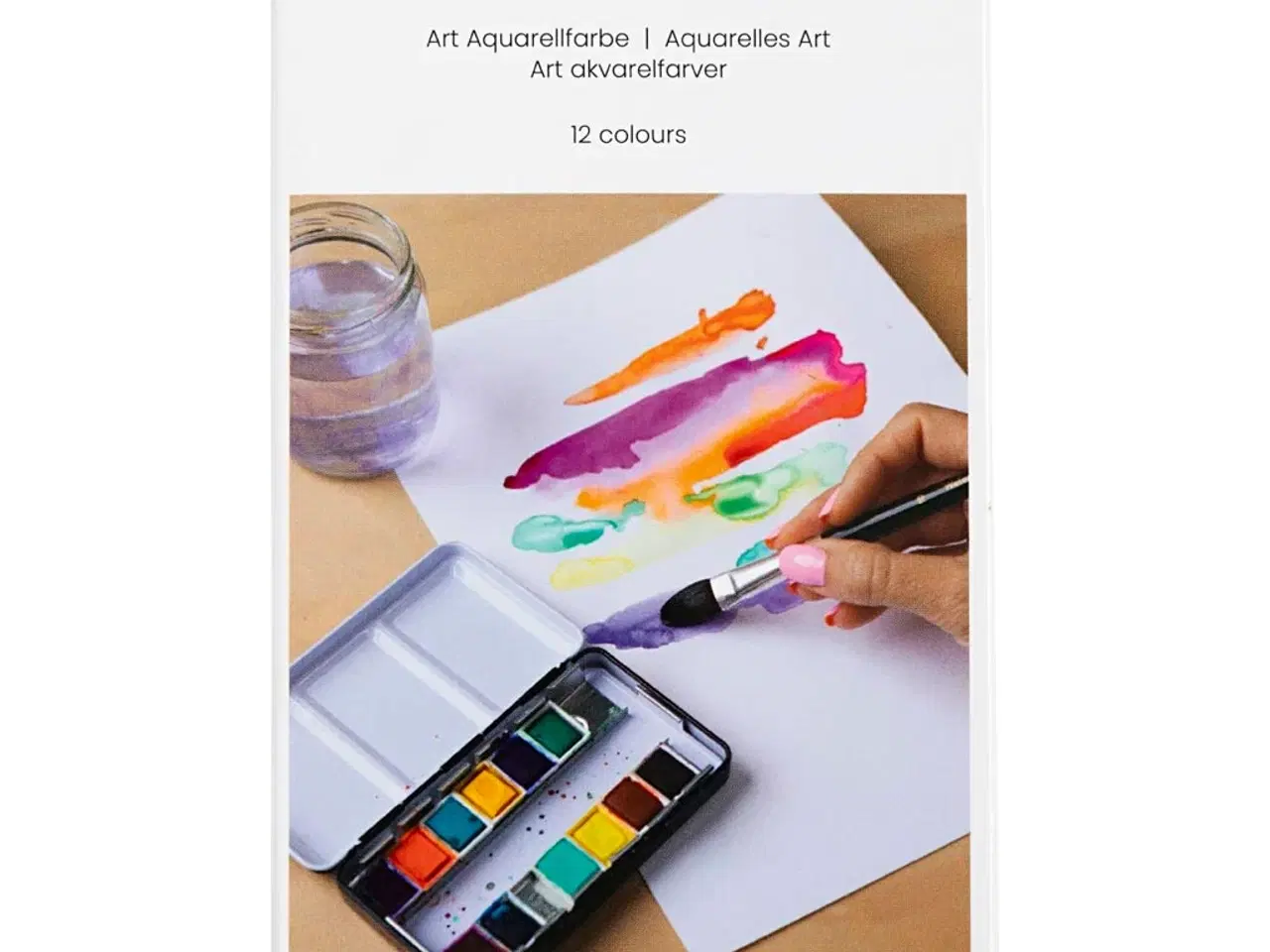 Billede 1 - Art Akvarelfarver ½-pan - 12 Ass. Farver til Maleri