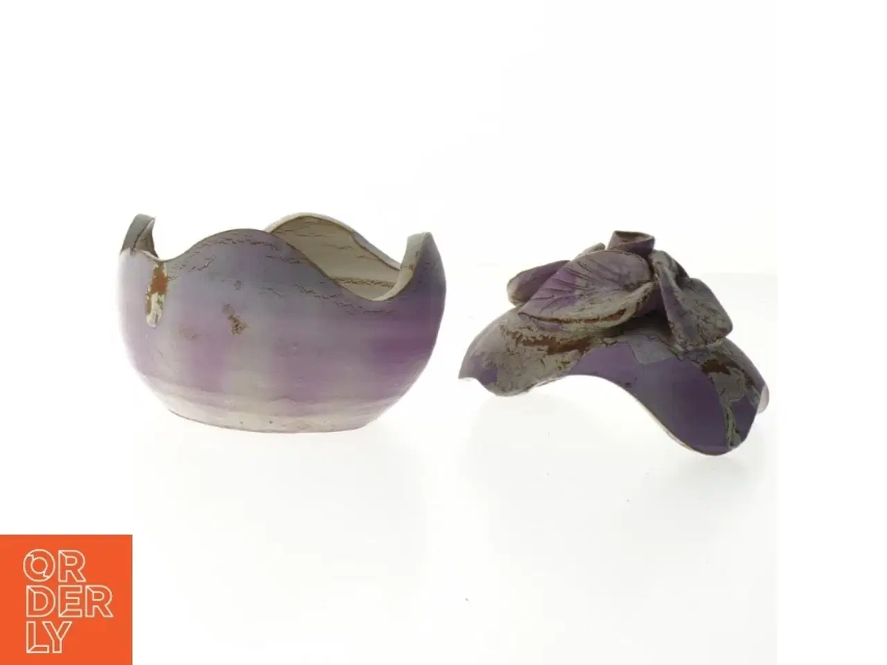 Billede 3 - Dekorativ keramik krukke med låg (str. 11,5 cm)