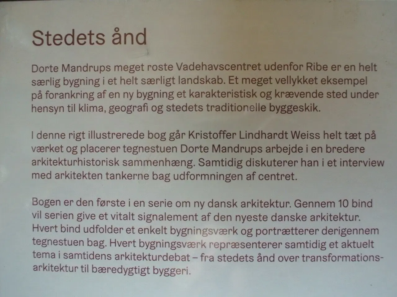 Billede 2 - vadehavscentret - dorte mandrup - stedets ånd, af 