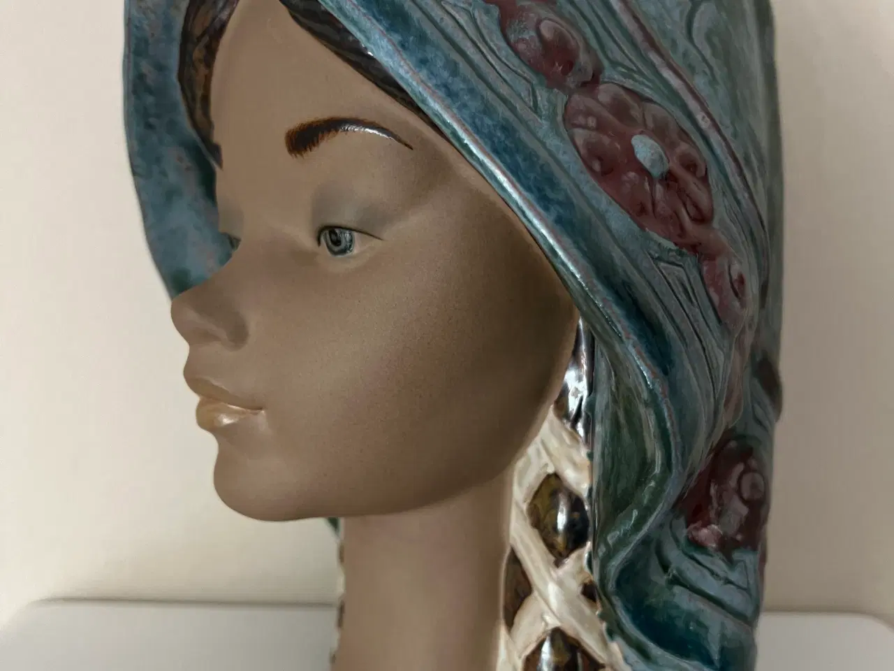 Billede 3 - Stor smuk Lladro keramik buste fra 70’erne 