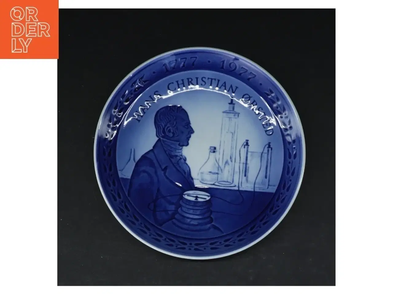 Billede 1 - H.C.Ørsted jubilæumsvægplatte fra Royal Copenhagen (str. Ø. 18,5 cm)