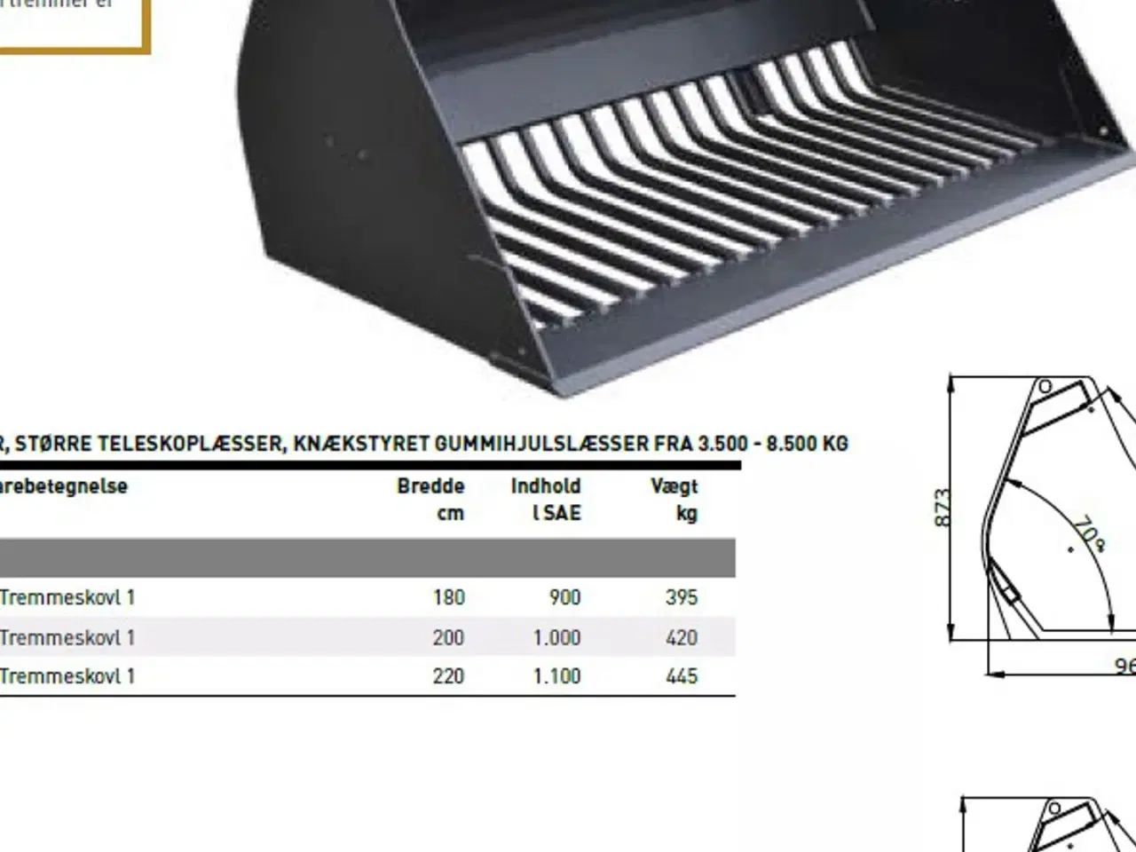 Billede 4 - JST T1 og T2 tremmeskovl 180-250 cm.
