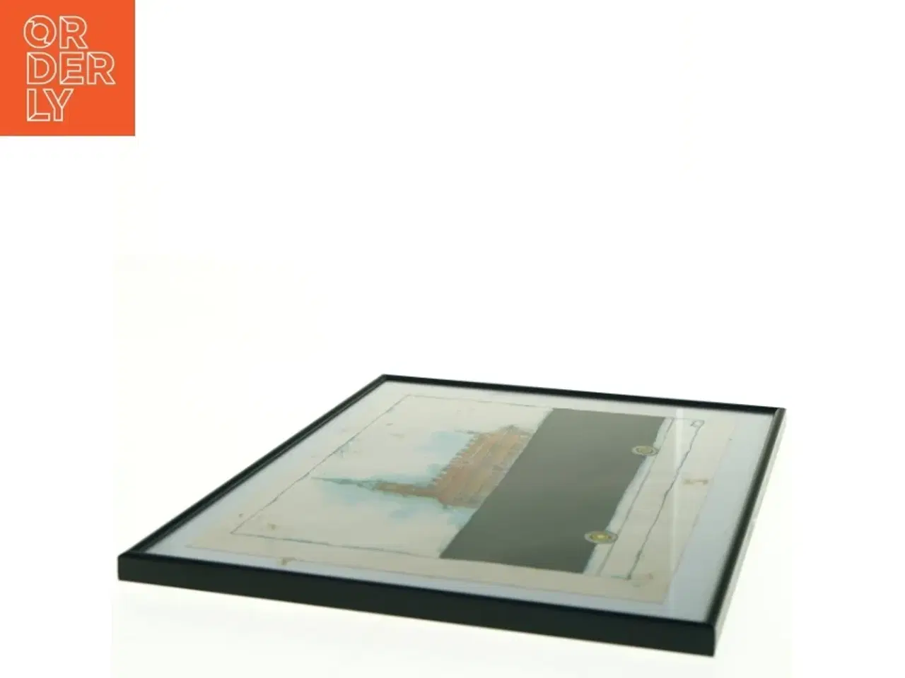 Billede 3 - Indrammet akvarel (str. 31,5 x 25,5 cm)