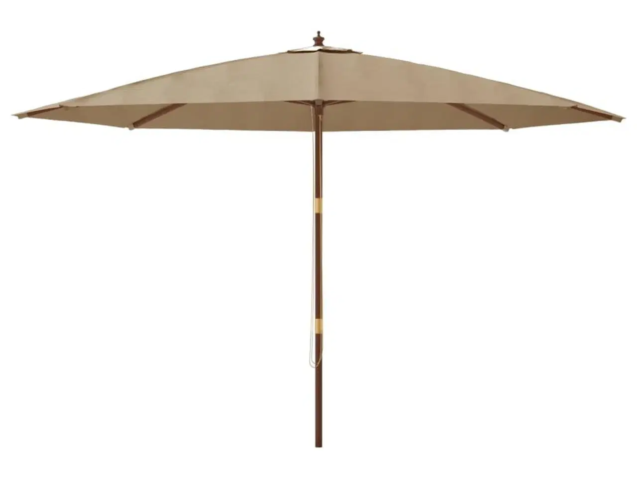Billede 3 - Haveparasol med træstang 400x273 cm gråbrun