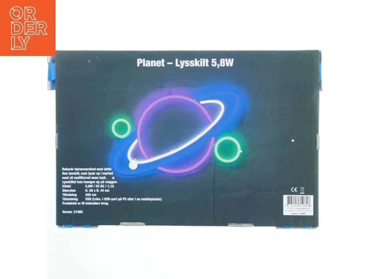 Billede 1 - Planet lysskilt fra Harald Nyborg (str. 28x44 cm)