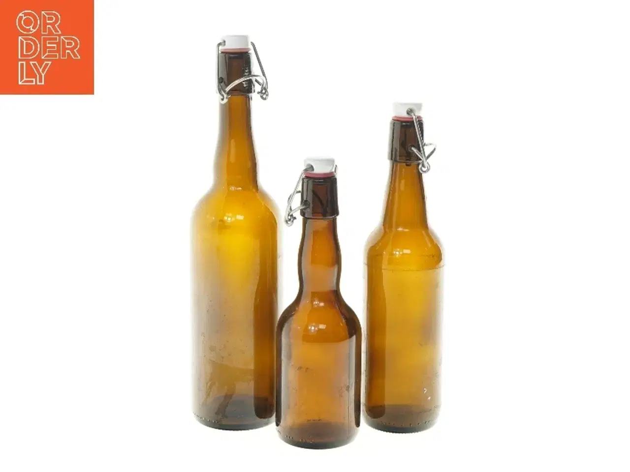 Billede 1 - Tre store glasflasker med patentlukning (str. 22, 26 og 31 cm)