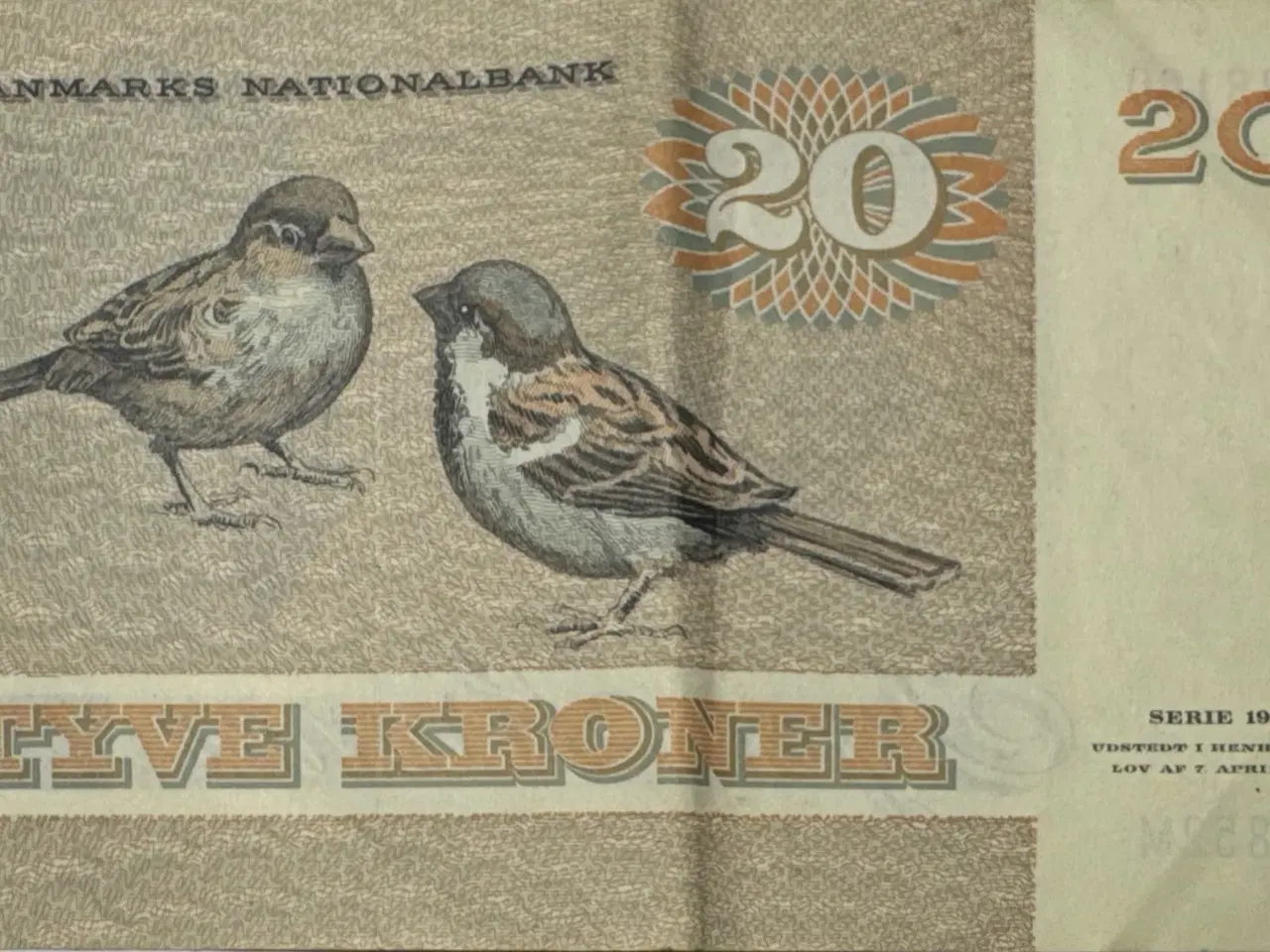 Billede 2 - 20 krone, 1985, Gråspurve, C5, 1+