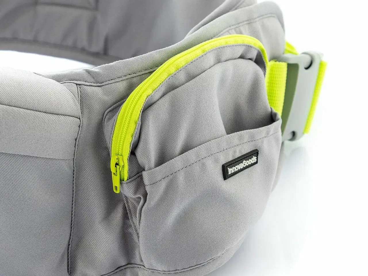 Billede 4 - Seccaby ergonomisk bæresele med hoftebælte og lommer - (grå/grøn)
