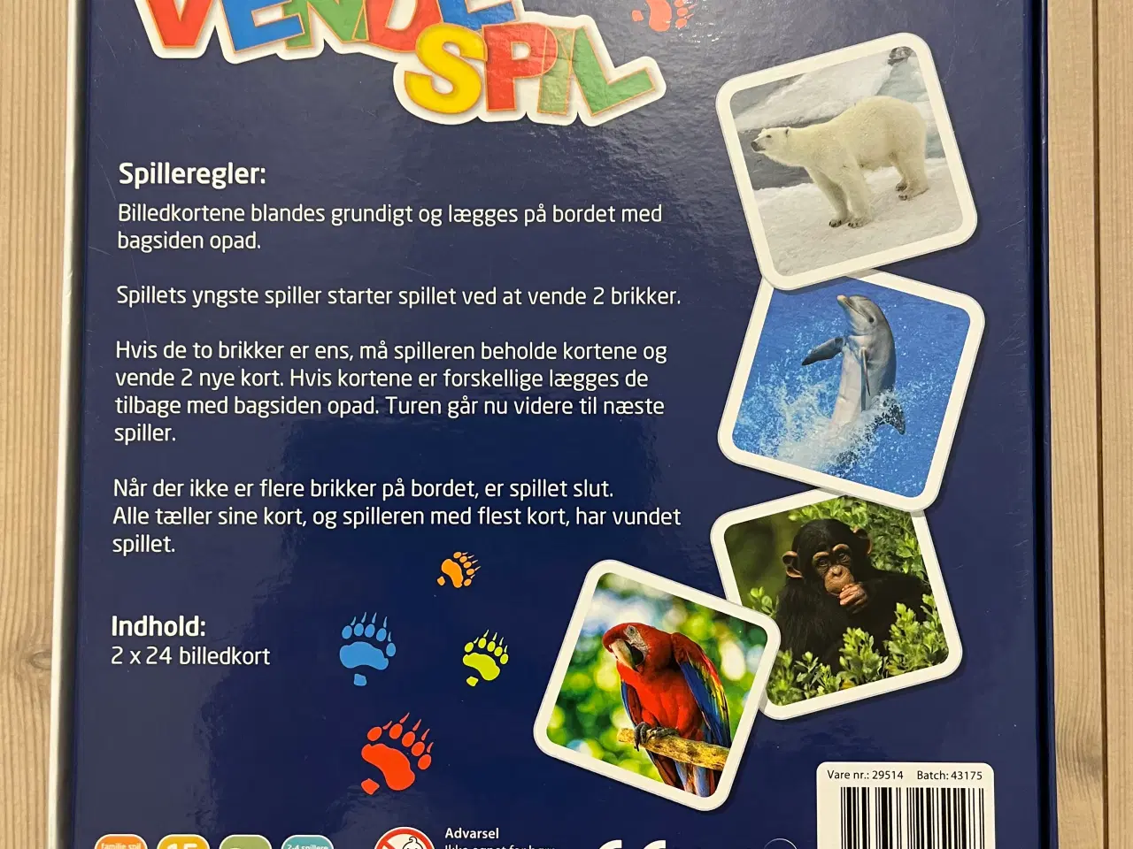 Billede 2 - Vendespil med dyr 2x24 billedligt