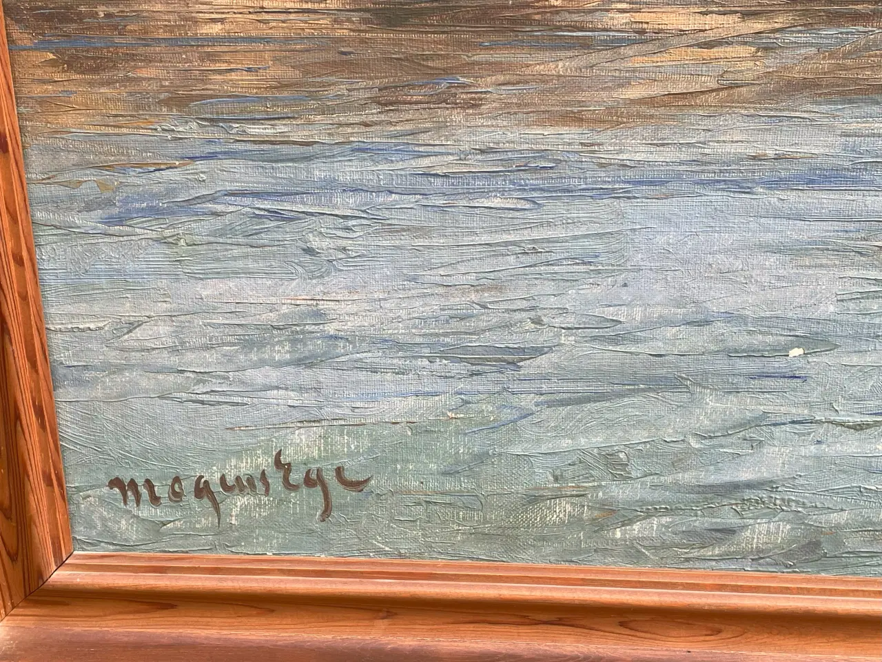 Billede 3 - Maleri af fiskebåd på havet ved Hammershus