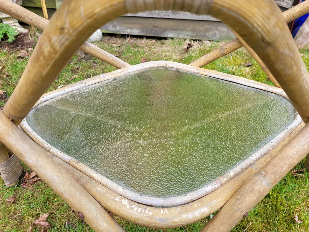 Billede 6 - Unikt stort bambusbord med to glasplader