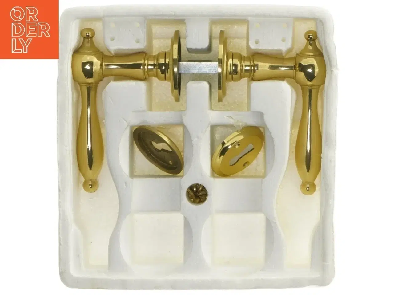 Billede 2 - Messing dørhåndtag sæt (str. 8x11,5 cm)
