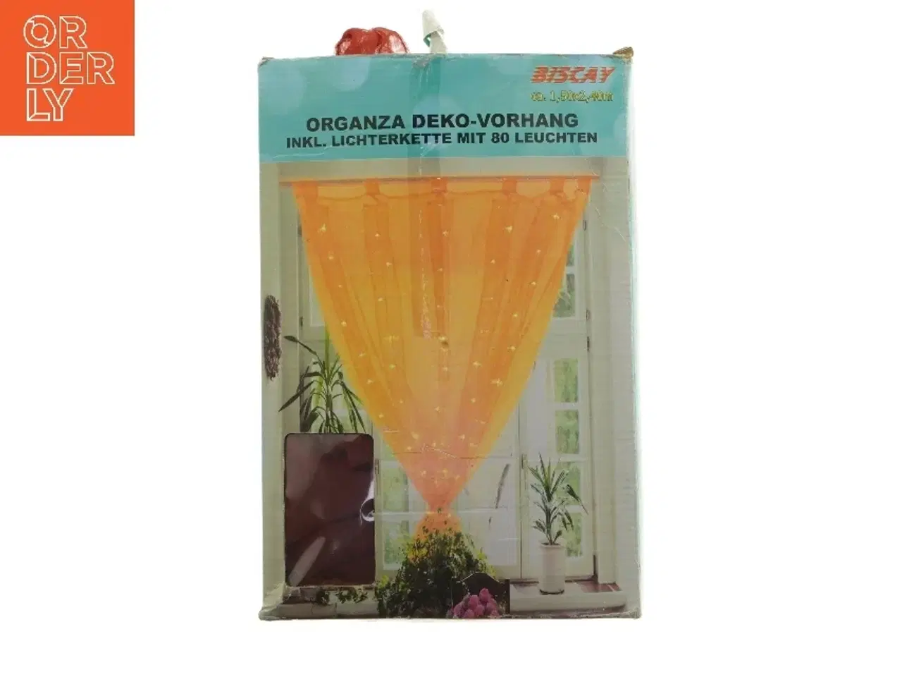 Billede 1 - Organza dekorationsforhæng med lyskæde fra Biscay (str. 19 x 26 cm)
