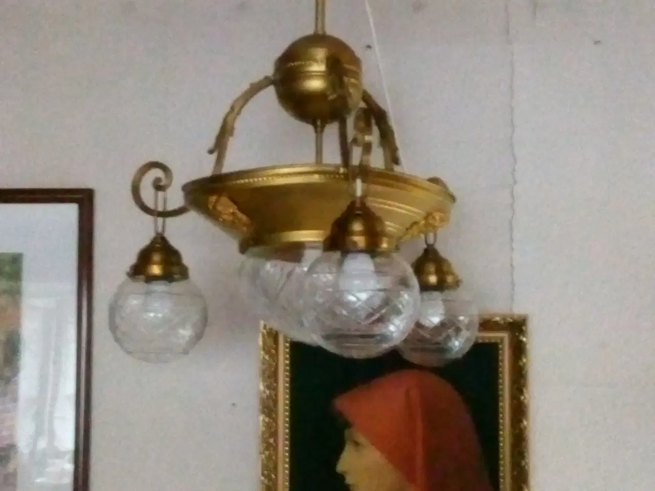 Billede 6 - Art Nouveau lysekrone med 4 pærer