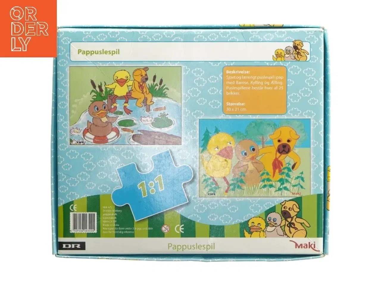 Billede 2 - Bamse og Kylling puslespil fra Maki (str. 25 brikker 30x21 cm)