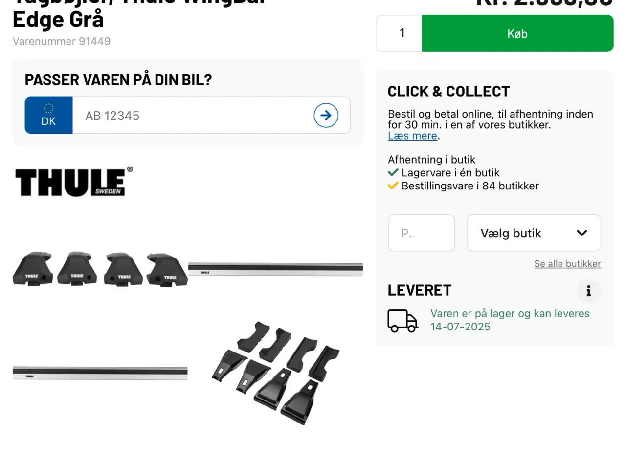 Billede 2 - Thule Tagbøjler wingbar edge grå. 😊
