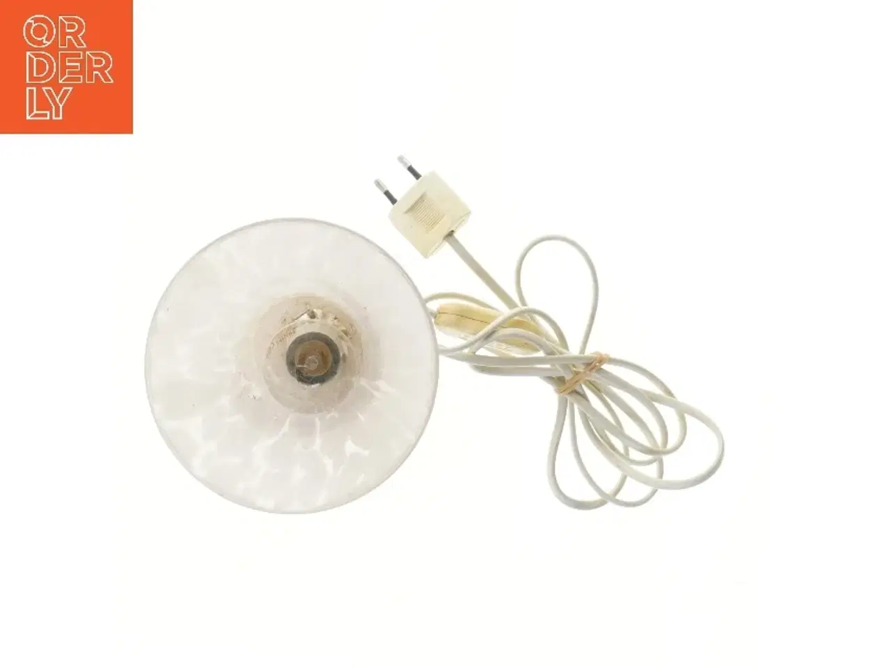 Billede 2 - Lille bordlampe i hvidt glas (str. 19 cm)