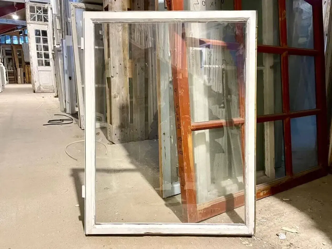 Billede 2 - Forsatsramme m. float-glas og kittet rude