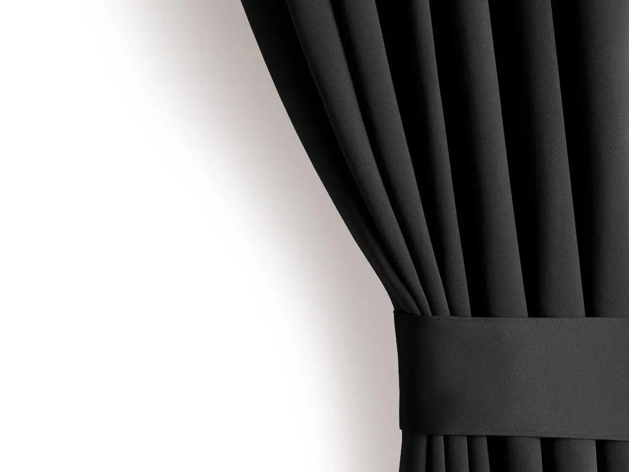 Billede 2 - Mørklægningsgardin blackout 140x270 cm – sort, klassisk stil med sølv-øskner – AmeliaHome