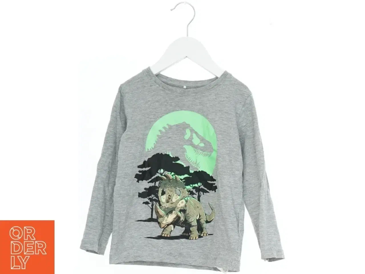 Billede 1 - Grå langærmet trøje med dinosaur print fra Name It (str. 110)