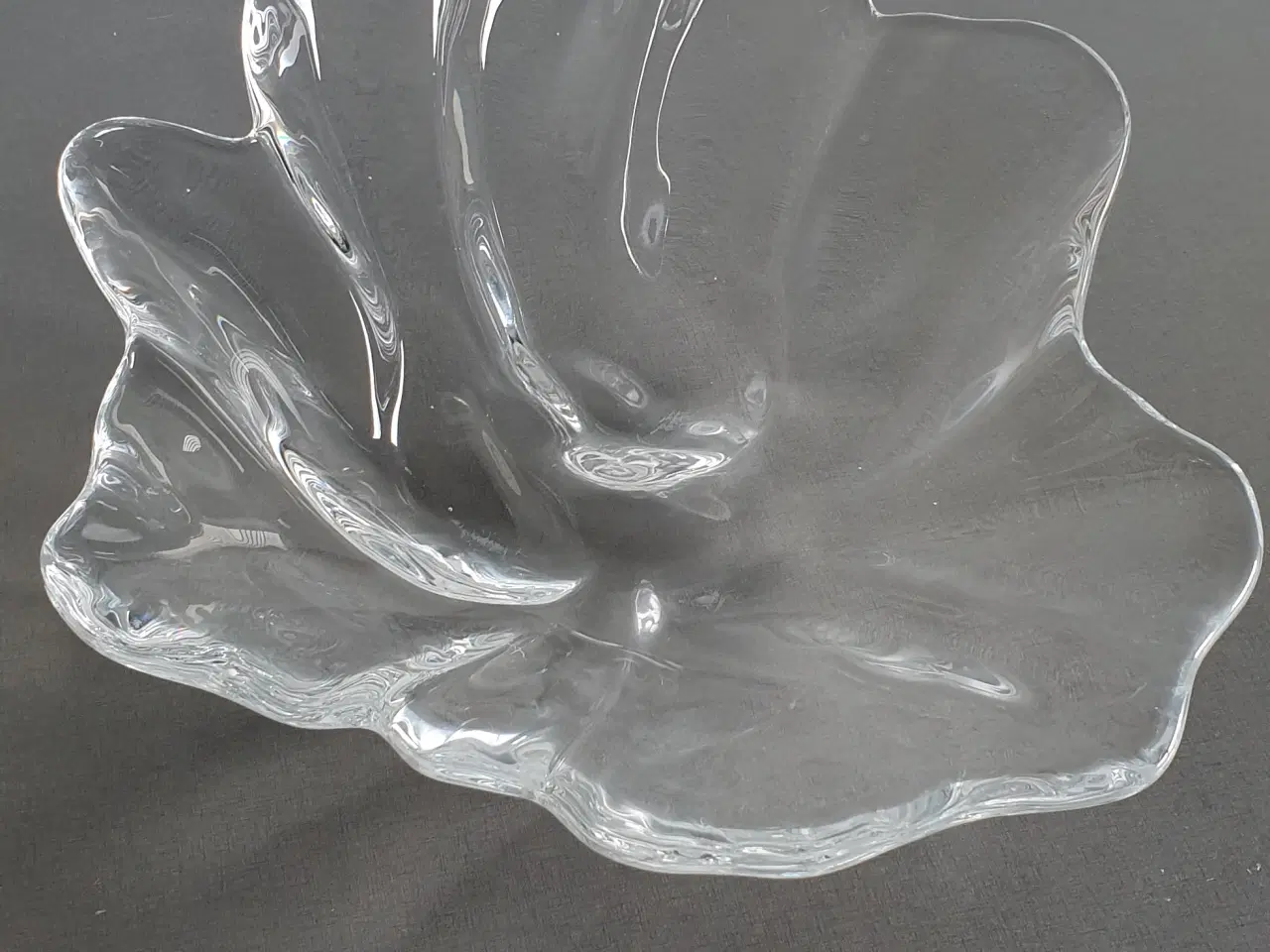 Billede 1 - Glas/blad fad Fra Holmegaard glasværk