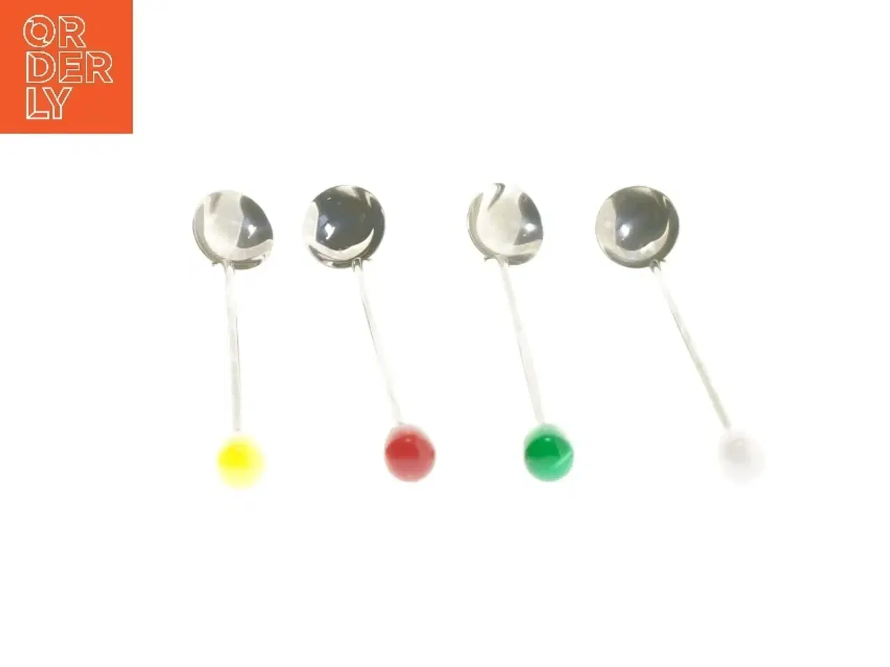 Billede 2 - 4 lange skeer med farvet håndtag - 18 cm