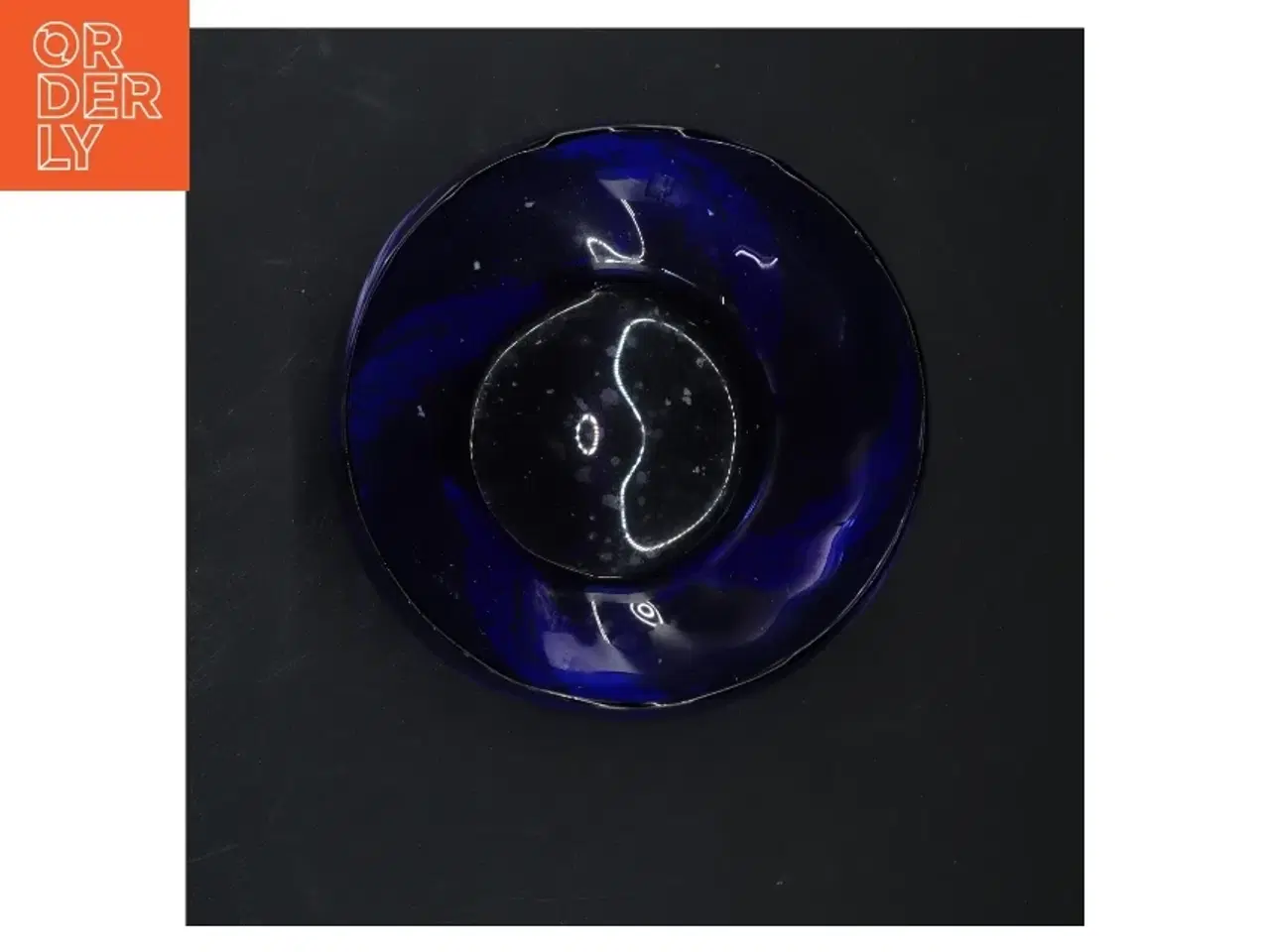 Billede 2 - Blå glasskål med mønster (str. 10x16 cm)