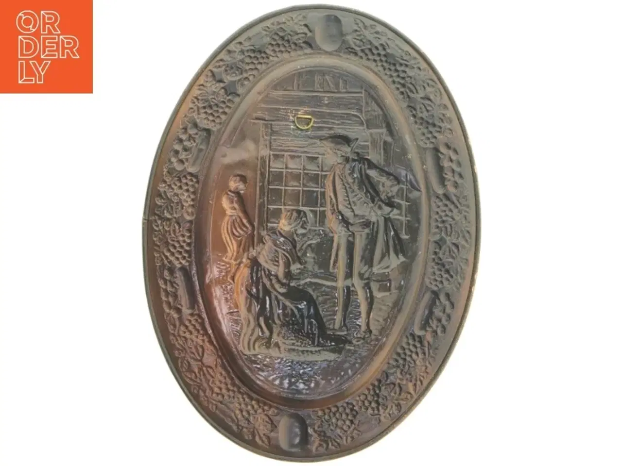 Billede 4 - Ovalt dekorations platte med relief (str. 39x29 cm)