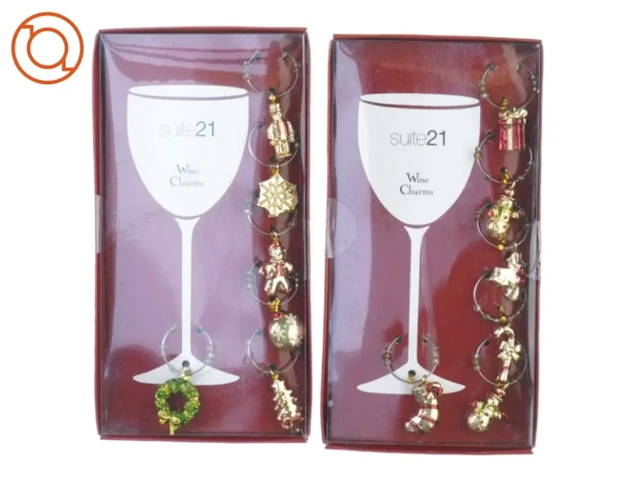 Billede 1 - nye winecharms til vinglas julemotiver, der også kan bruges som den fineste pynt til gaver eller til det lille juletræ