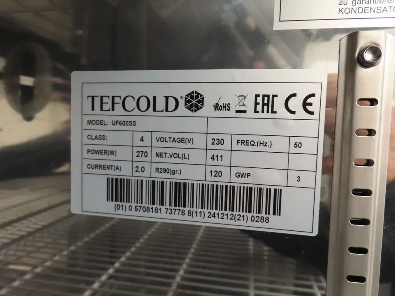 Billede 4 - Fryseskab TEFCOLD UF600SS