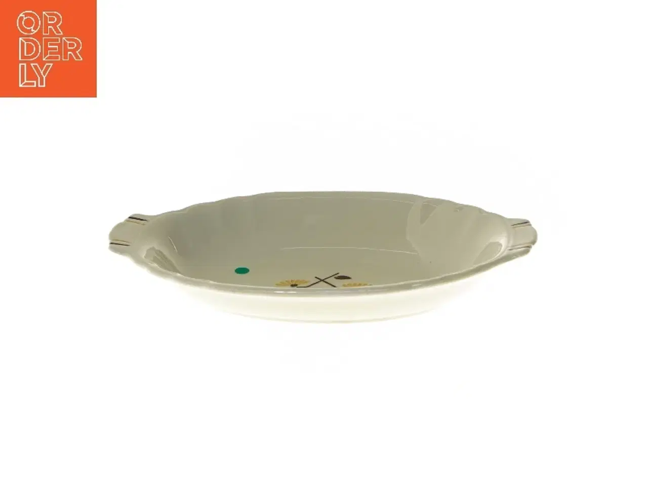 Billede 3 - Keramik/porcelæn fad, Rørstrand med blomstermotiv (str. 23x14 cm)