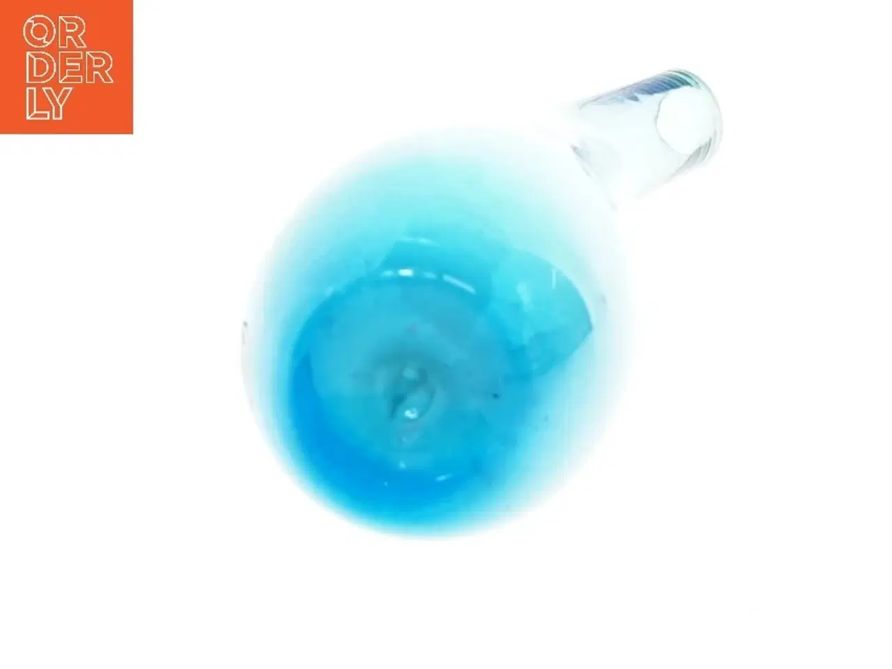 Billede 3 - Blå glasvase (str. 25x7 cm)