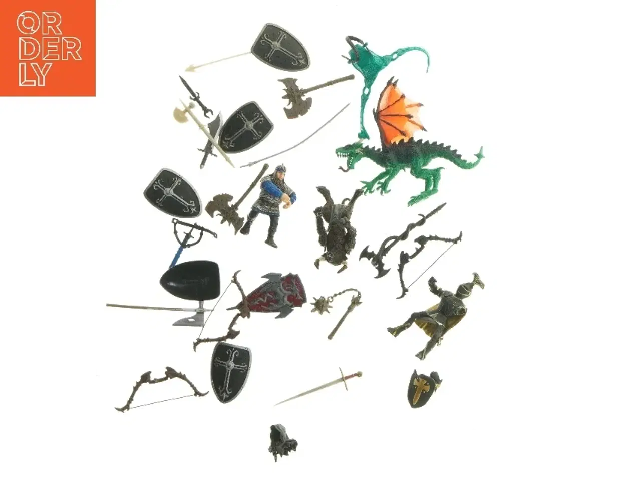 Billede 1 - Samling af middelalderlige miniaturefigurer (str. 15 cm)