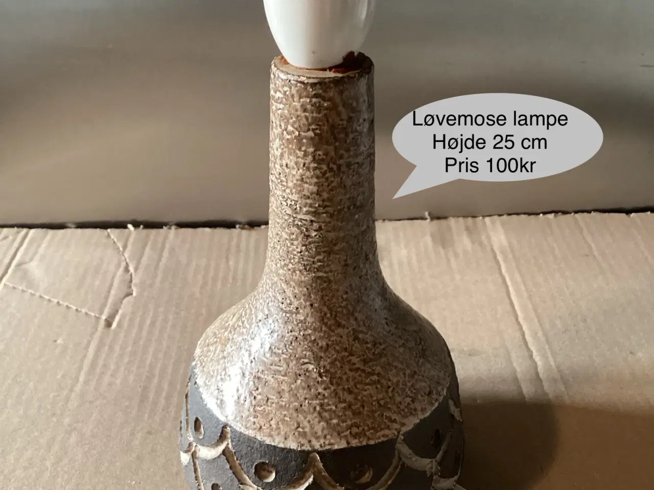 Billede 1 - Løvemose rustik keramik lampe