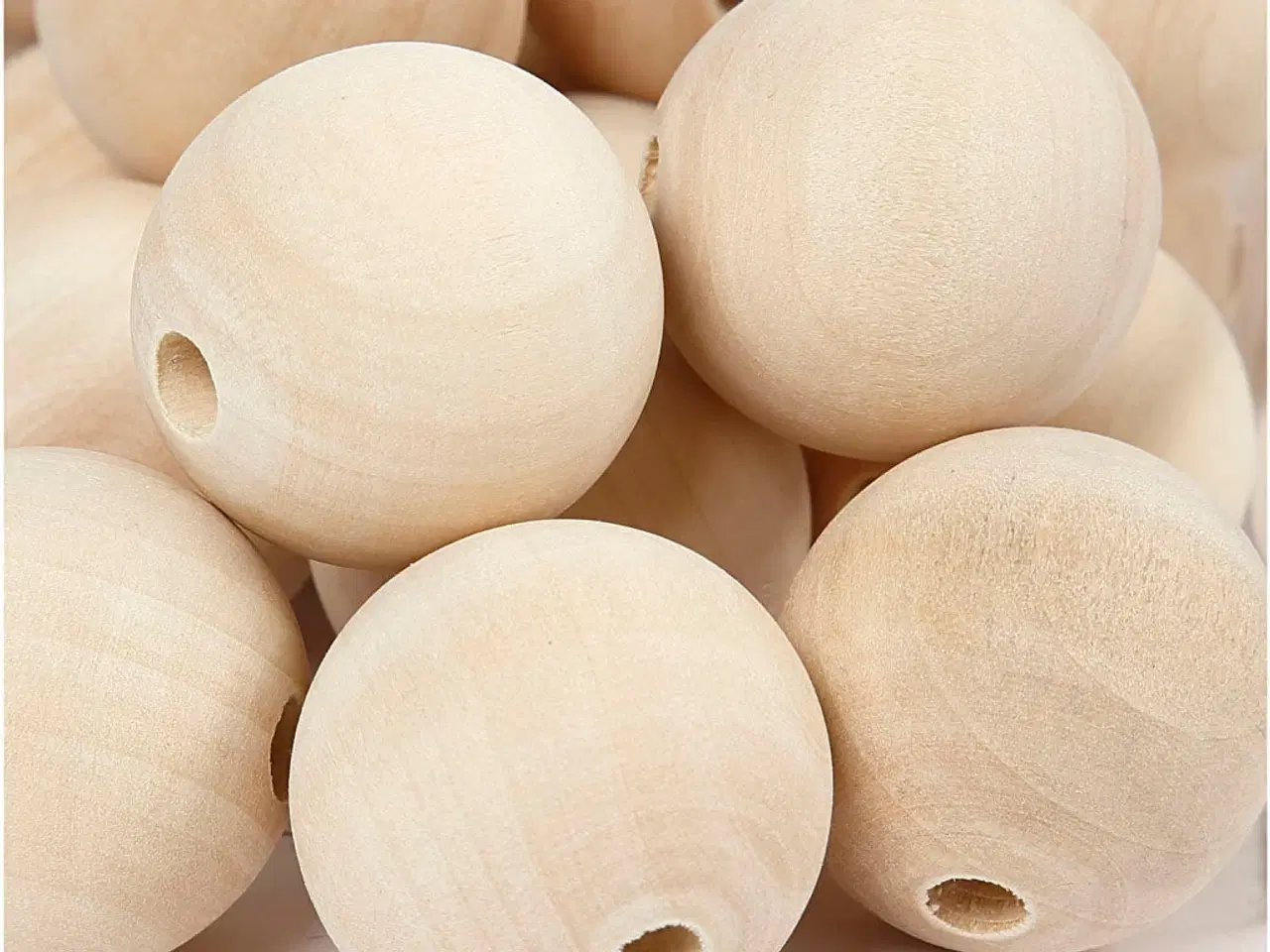 Billede 1 - Træperle, diam. 30 mm, hulstr. 5 mm, 50stk./ 1 pk.