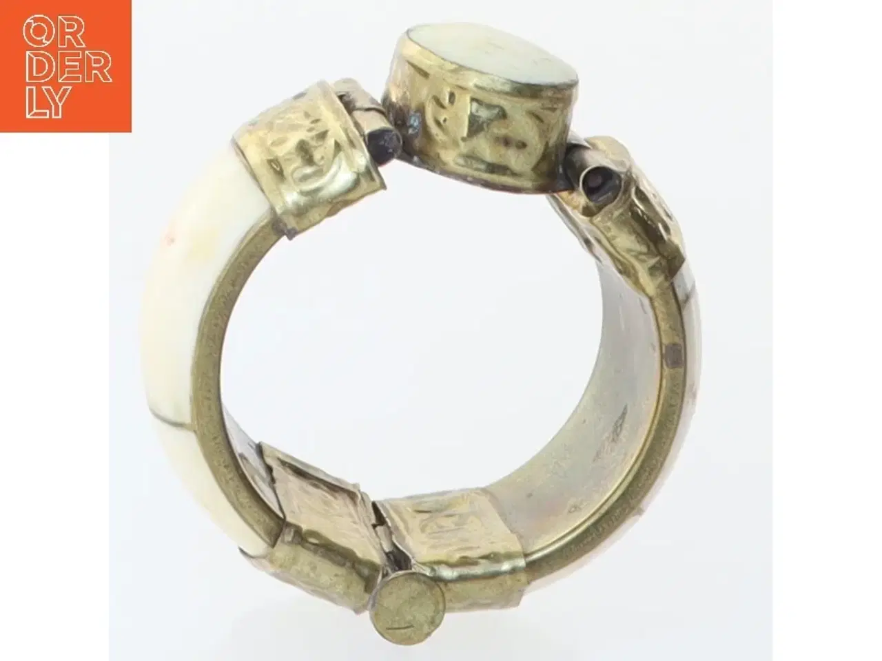 Billede 4 - Armbånd i messing og ben (str. Ø. 5,5 cm)