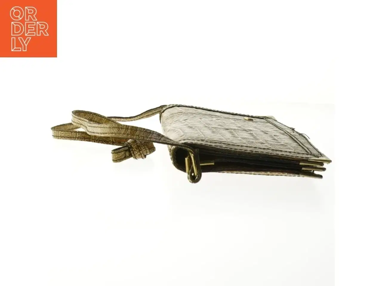 Billede 3 - Brun krokodillemønster håndtaske (str. 24x15 cm)