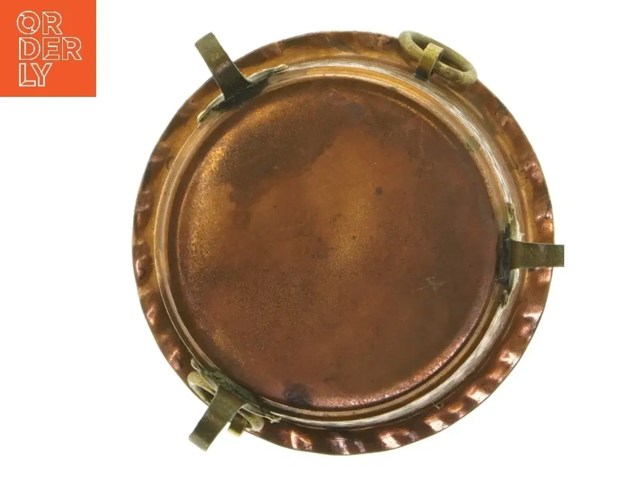 Billede 4 - Kobberholder med dekoration (str. Ø 12 cm længde 9 cm)