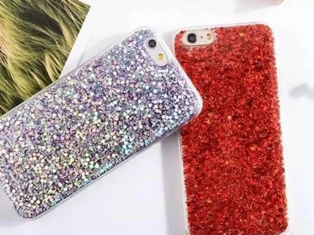 Billede 2 - Rød glimmer cover iPhone 5 SE 6 6s 7 8 P