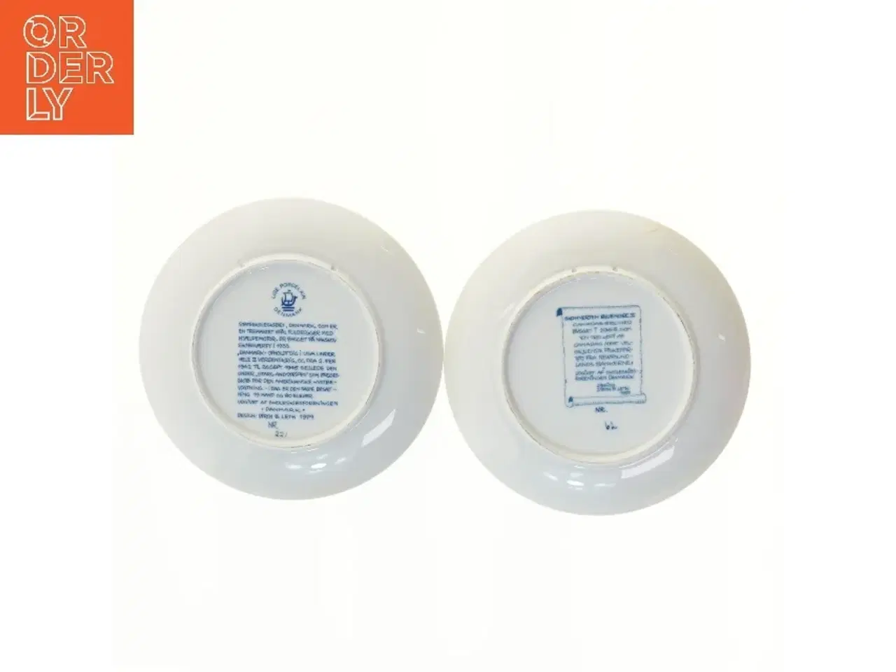 Billede 2 - Blå og hvide dekorative tallerkener med skibsmotiver fra Lise Porcelain (str. Ø 19,5 cm)